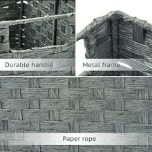 EZOWare Pack of 3 Paper Rope Woven Storage Baskets
