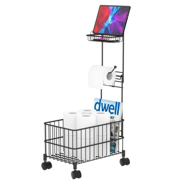 GeekDigg Toilet Paper Holder Stand, Freestanding Bathroom Tissue
