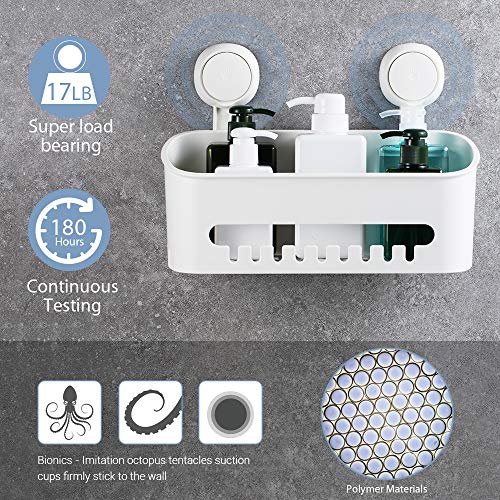 ilikable Vacuum Shower Caddy Suction Cup No-Drilling Removable