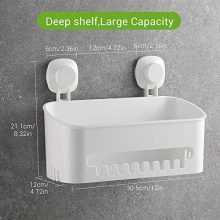 Luxear Shower Caddy Suction Cup, Drill-Free Removable Plastic Shower