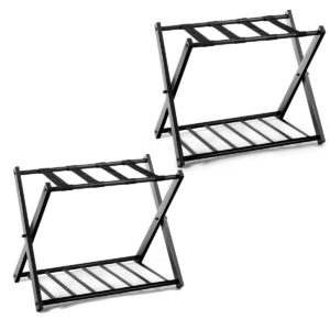 Safstar Folding Luggage Rack with Shoe Shelf