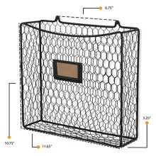 Wall Mount Metal Chicken Wire Baskets with Tag Slot