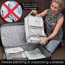 Hanging Portable Luggage Organizer with Hooks - Effortless Packing and Unpacking for Journeys, Campers, and RVs