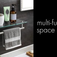 KES Glass Shelf 16" Tempered Glass Floating Shelf Wall Mount