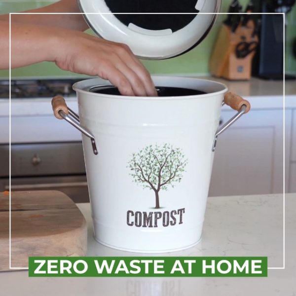 1.3 Gallon Compost Bin - Premium Carbon Steel Countertop Compost Pail for Odor Control and Sustainable Living
