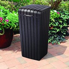 Keter Large Trash Can with Lid for Patio and Outdoor Kitchen