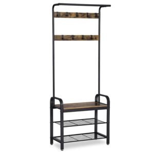 VASAGLE DAINTREE Coat Rack, Shoe Bench