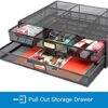 Mesh Metal Monitor Stand Riser with Drawer