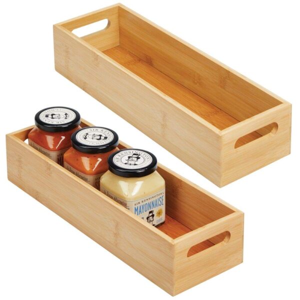 Bamboo Kitchen Cabinet & Fridge Drawer Organizer Tray