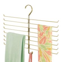 mDesign Metal Closet Rod Hanging Accessory Storage Organizer Rack