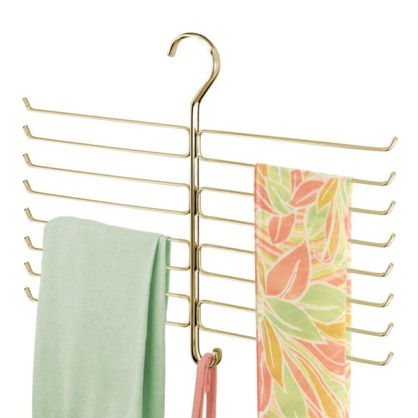 mDesign Metal Closet Rod Hanging Accessory Storage Organizer Rack