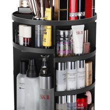 Adjustable Bathroom Makeup Carousel Spinning Holder Rack