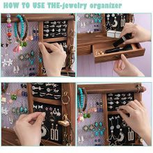 Wall Mounted Jewelry Organizer for Earring Stud Ring Necklace