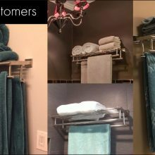 Durable Bathroom Towel Rack with Double Towel Bar – Rustproof Stainless Steel Wall Mount Shelf