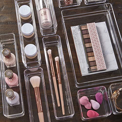 STORi Clear Plastic Makeup & Vanity Drawer Organizers