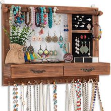 Wall Mounted Jewelry Organizer for Earring Stud Ring Necklace