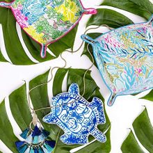 Lilly Pulitzer Women's Blue Porcelain Jewelry Trinket Tray