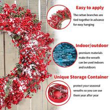 Frdsomar 26 inch Christmas Wreath with Storage Container