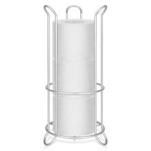 Metal Free Standing Toilet Paper Holder Stand with Storage for 3 Rolls