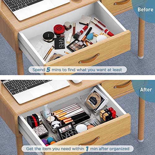 Kootek 21 Pcs Desk Drawer Organizer Trays 4-Size, Bathroom Drawer