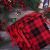 Aneco 16 Pieces Mini Christmas Red and Black Plaid