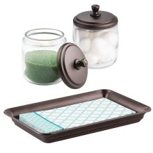Vanity Storage Organizer Canister Jars and Vanity Tray Set