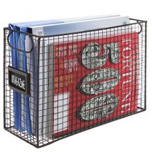 File Folder Organizer Wire Brown Metal Document Storage Container