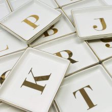 Simple Shine. Key Dish Jewelry Tray with Initial