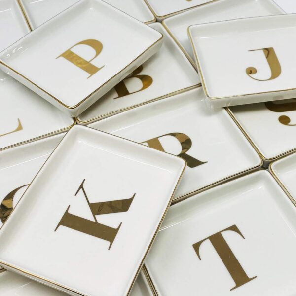 Simple Shine. Key Dish Jewelry Tray with Initial