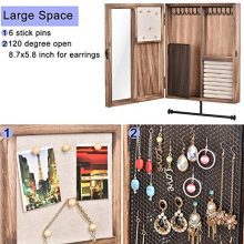 Keebofly Wall Mounted Jewelry Organizer With Rustic Wood