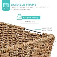 Best Choice Products Rustic Set Of 4, Multipurpose Stackable Seagrass