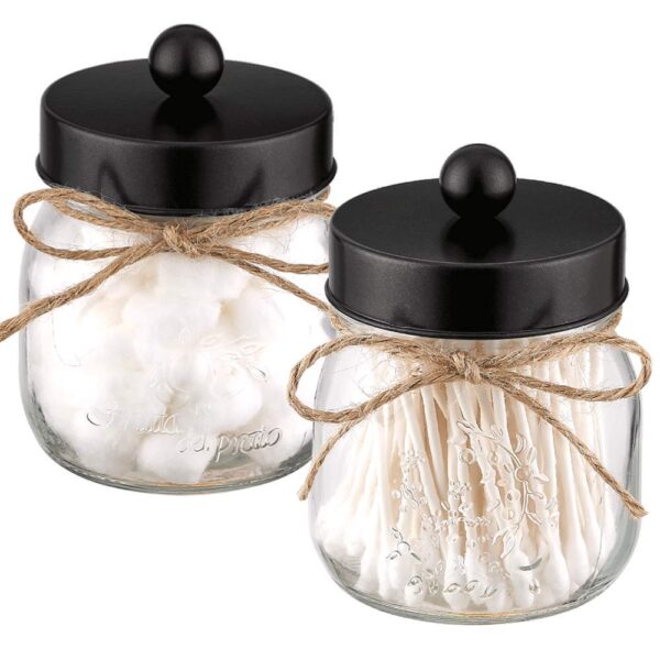 Farmhouse Decor Qtip Dispenser Holder Glass
