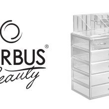 Marble Cosmetic Makeup and Jewelry Storage Case Display