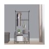 Coat Rack with Two-Layer Steel Rack Underneath Big Shoe Bench
