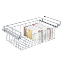mDesign Hanging Baskets, Sliding Under Shelf Hanging Wire Storage