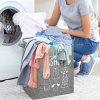 Collapsible Basket for Odorless Dirty Clothes Storage, Waterproof Cotton Linen with Handles for Easy Transport - Ideal for Bathroom, Bedroom, and Laundry Room