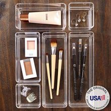 Clear Plastic Vanity and Desk Drawer Organizers
