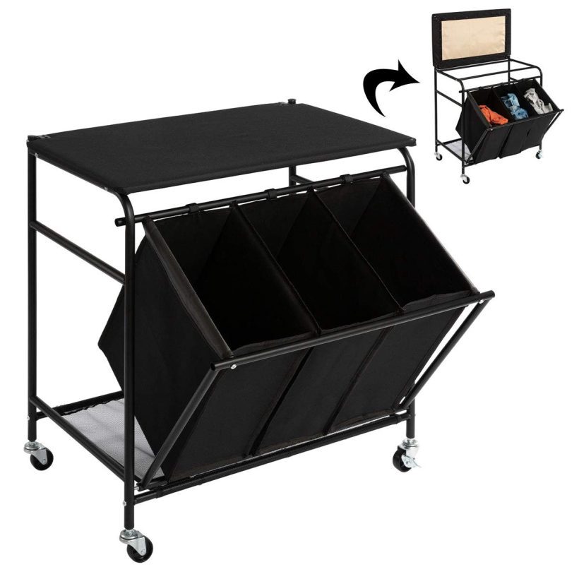 Classic Rolling Side Pull Laundry Hamper Sorter
