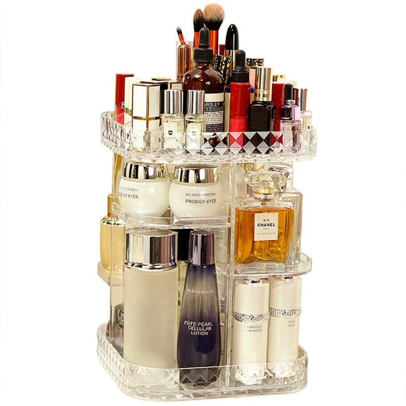 Bathroom Shelf Revolving Countertop Tower Display Case