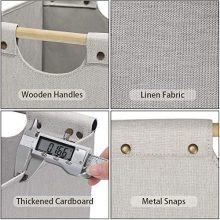 HOONEX Large Foldable Cube Storage Bins, Linen Fabric