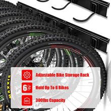Walmann Bike Storage Rack, 6 Bike Hooks for Garage & Home