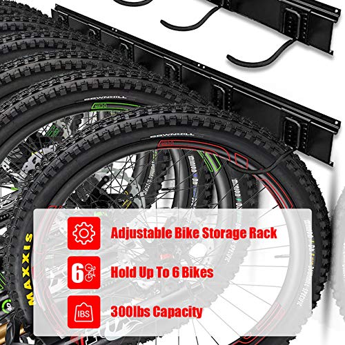 Walmann Bike Storage Rack, 6 Bike Hooks for Garage & Home
