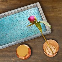 Holder for Guest Hand Towel Mosaic Tray for Luxurious Bath countertop