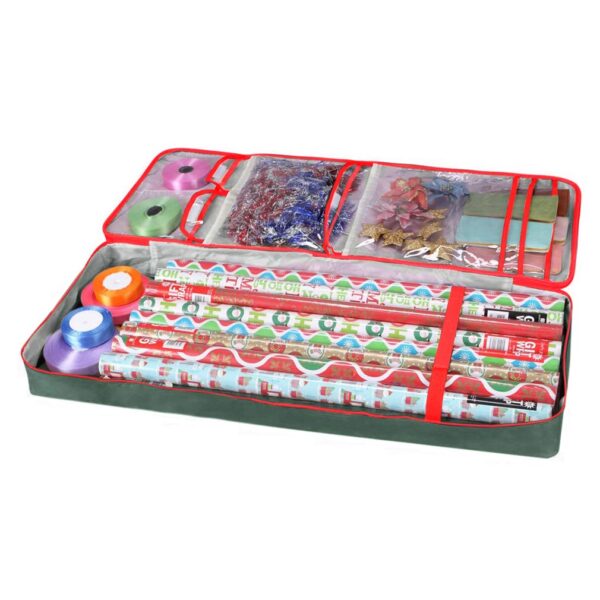 Primode Gift Wrapping Paper Storage Bag with Pockets