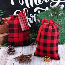 Aneco 16 Pieces Mini Christmas Red and Black Plaid