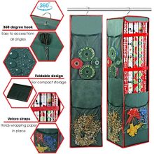 Hanging Wrapping Paper Storage Bag Organizer