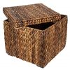 BIRDROCK HOME Woven Storage Cube - Abaca Seagrass Decorative Ottoman