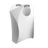 White pop-up laundry hamper origami bag with sturdy handles and foldable design