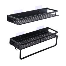 Aluminum Adhesive Shower Shelf with 4 Hooks