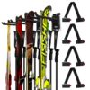 Wall Storage Rack with 4 Ski Strap Carrier